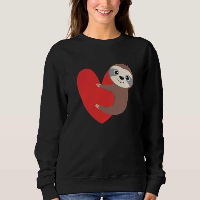 Sweatshirt Valentine's Day Sloth Heart Sloth Animal Sloth Lov (Devant)