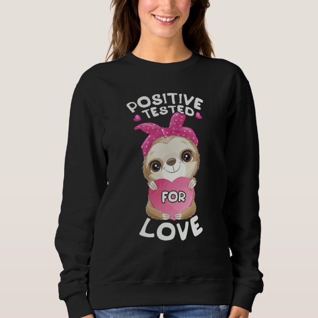 Sweatshirt Valentine's day sloth with pink heart for her (Devant)
