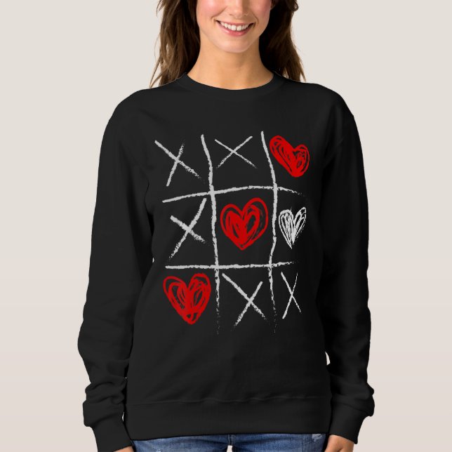 Sweatshirt Valentine's Day Tic Tac Toe Valentine Cute Heart (Devant)