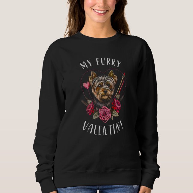 Sweatshirt Valentine's day Yorkshire Terrier Dog Valentine (Devant)