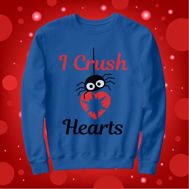 Sweatshirt Valentine's I Crush Hearts mignon araignée | (Créateur téléchargé)