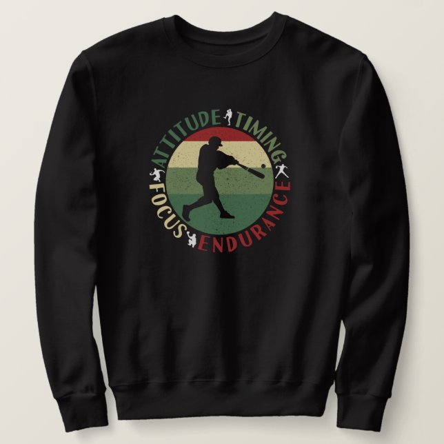 Sweatshirt Valeurs de l'équipe de baseball motivationnel (Design devant)