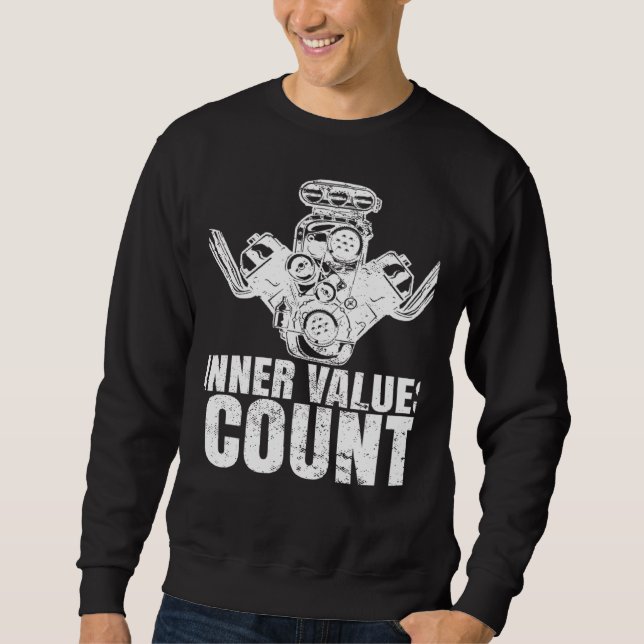 Sweatshirt Valeurs intérieures Nombre de voitures Mécanicien  (Devant)