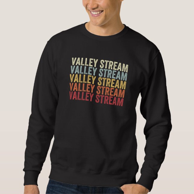 Sweatshirt Valley Stream New York Valley Stream NY Retro Vint (Devant)