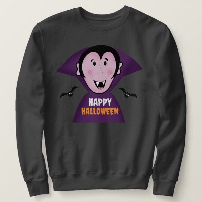 Sweatshirt Vampire mignon avec chauves-souris Dracula Hallowe (Design devant)