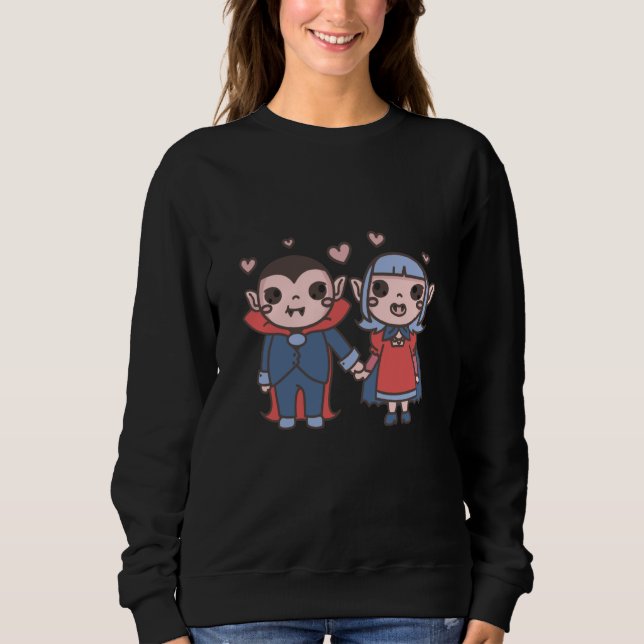 Sweatshirt Vampires Couple Halloween (Devant)