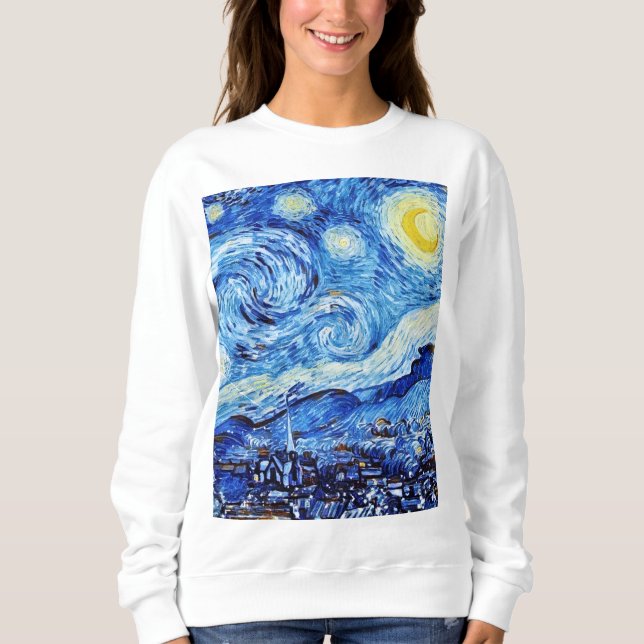 Sweatshirt Van Gogh - La Nuit étoilée - Blancs Noël (Devant)