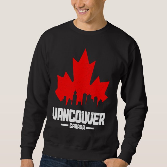 Sweatshirt Vancouver BC Canada Feuille d'érable Drapeau canad (Devant)