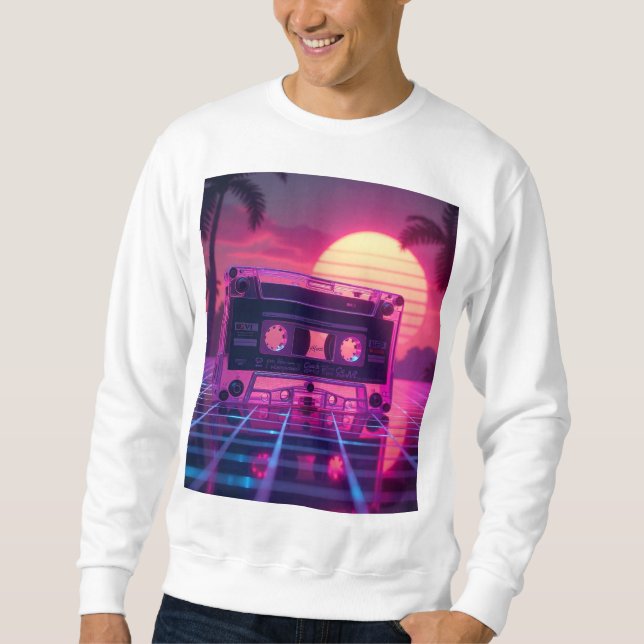 Sweatshirt Vaporwave Aesthetic Music Design (Devant)