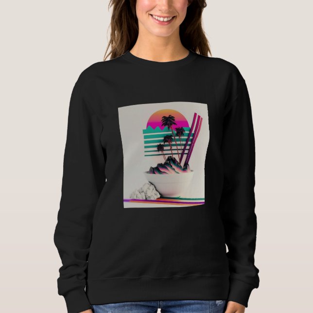 Sweatshirt Vaporwave Esthétique Glitch Rétrowave Synthwave  1 (Devant)