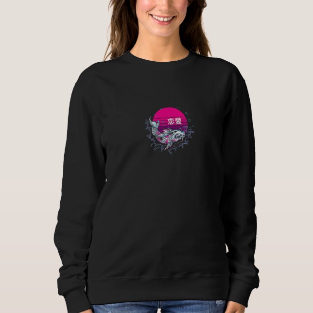 Sweatshirt Vaporwave esthétique Japonais Poisson Koi (Devant)