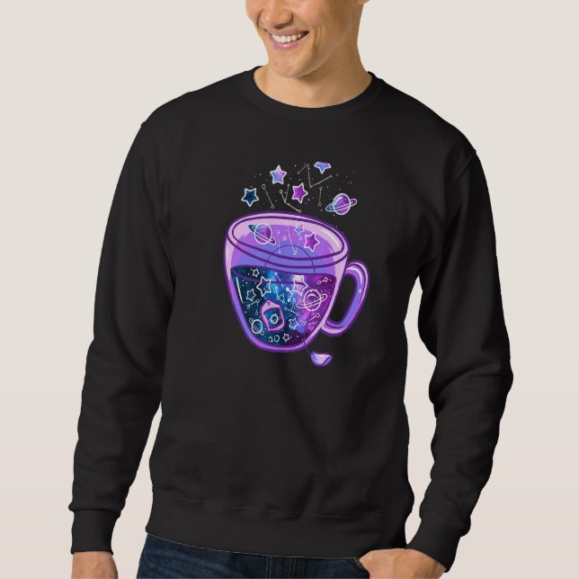 Sweatshirt Vaporwave Galaxy Cup Japanesecup De Thé Galaxy (Devant)