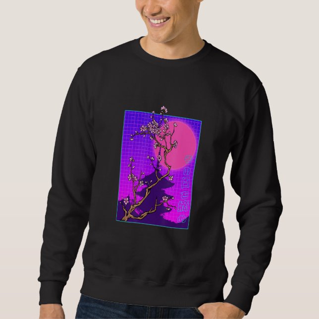 Sweatshirt Vaporwave Japanese Cherry Blossom Japan Sakura Flo (Devant)