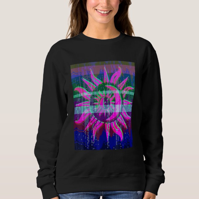 Sweatshirt Vaporwave solaire brillant coloré (Devant)