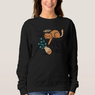 Sweatshirt Vase de fleur de chat