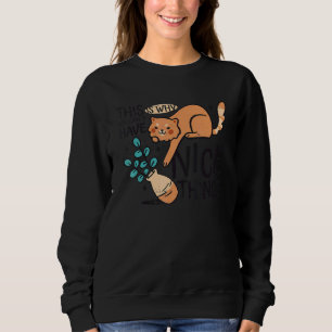 Sweatshirt Vase de fleur de chat 2