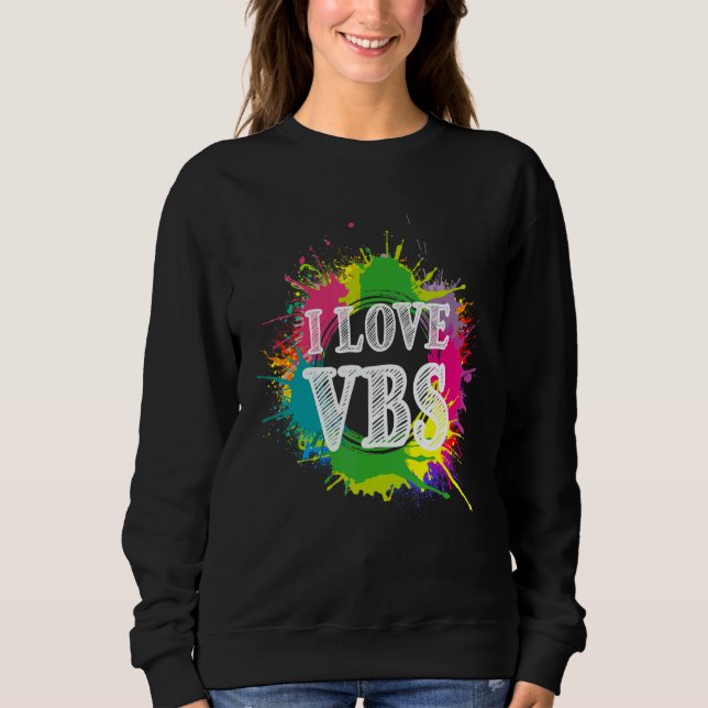 Sweatshirt Vbs Crew Vacation Bible School Paint Splatter (Devant)