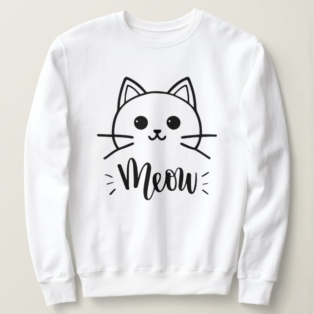 Sweatshirt Vecteur de chat de dessin animé drôle. Impression  (Design devant)