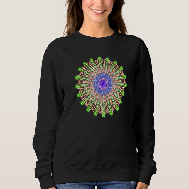 Sweatshirt Vector Circle Pattern In Green Violet Pink   (Devant)