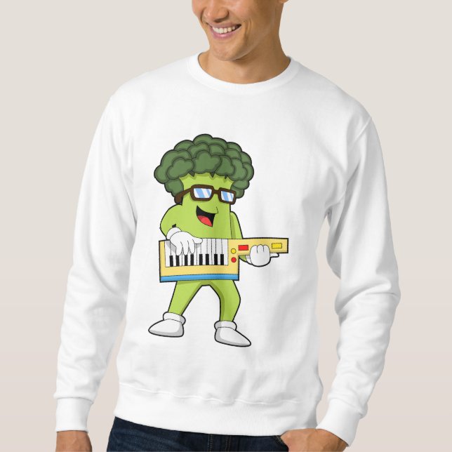 Sweatshirt Vegan Broccoli at Music with Guitar (Devant)