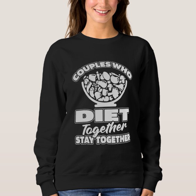 Sweatshirt Vegan Couple Paleo - Food Healthy Pegan Diet (Devant)