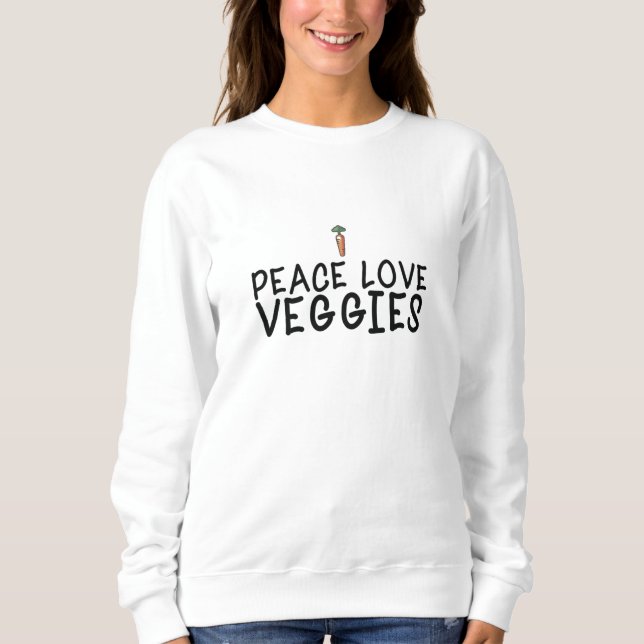 Sweatshirt Vegan - Paix Amour Légumes (Devant)