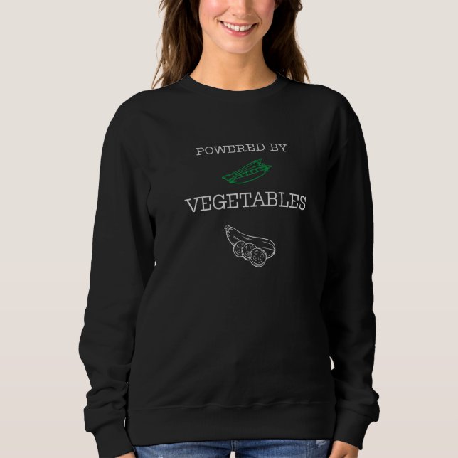 Sweatshirt Vegan Powered by Vegetables Cucumber   (Devant)
