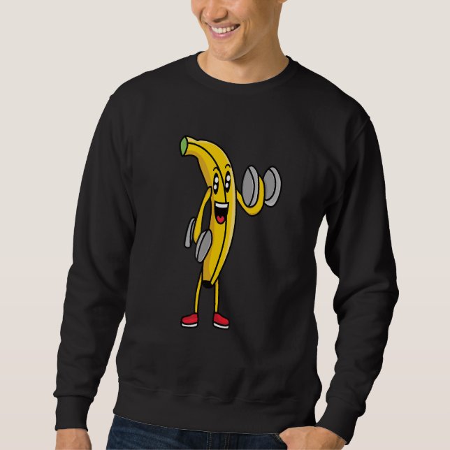 Sweatshirt Veggie power, banana, power, vegan protein, vegan (Devant)