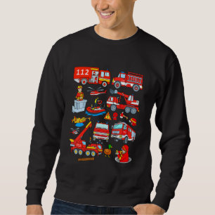 Sweatshirt Véhicules de la brigade d'incendie Enfants Voiture