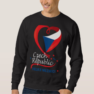 Sweatshirt Velke Mezirici République Tchèque Coeur Drapeau D'