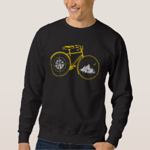 Sweatshirt Vélo rétro avec boussole et montagnes - Cyclisme