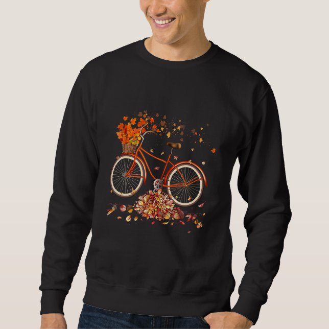 Sweatshirt Vélo Rétro Thanksgiving Avec Belle Automne L (Devant)