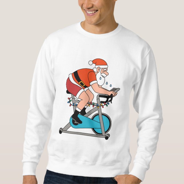 Sweatshirt Vélo stationnaire du Père Noël – Restez en forme p (Devant)