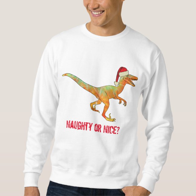 Sweatshirt Velociraptor Dinosaur Festive Funny Raptor Slogan (Devant)