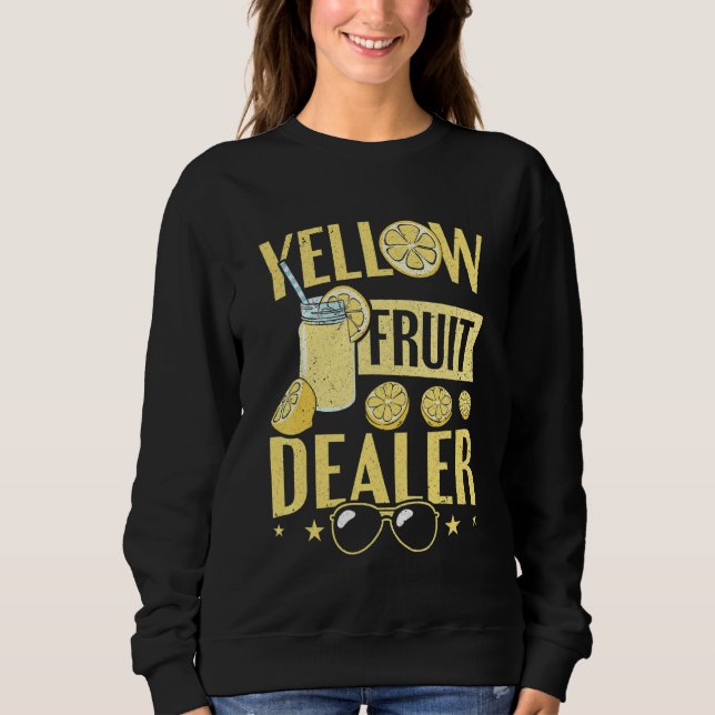 Sweatshirt Vendeur de Fruits jaune citron Stand de citron (Devant)