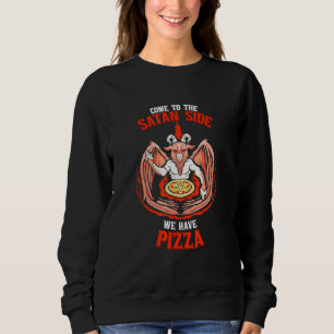 Sweatshirt Venez À Satan Côté Nous Avons Pizza Baphomet Sata