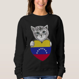 Sweatshirt Venezuela Cat Heart Vénézuélien Roots Kitten Drape