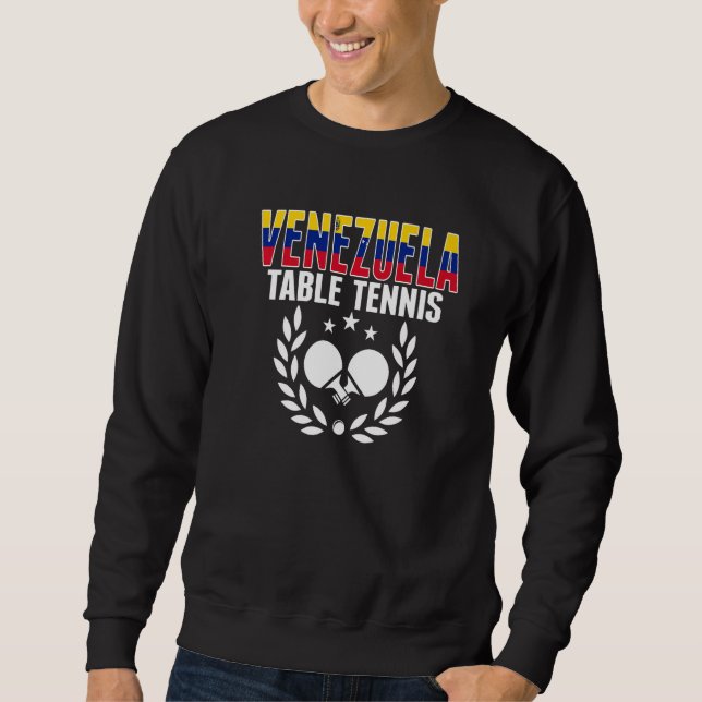 Sweatshirt Venezuela Tennis de Table  Supporter de Ping Pong  (Devant)