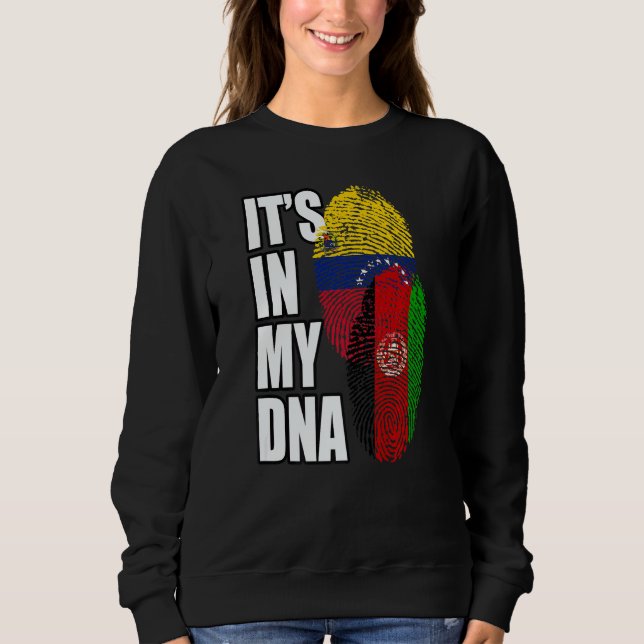 Sweatshirt Venezuelan And Afghan Mix Dna Flag Heritage (Devant)