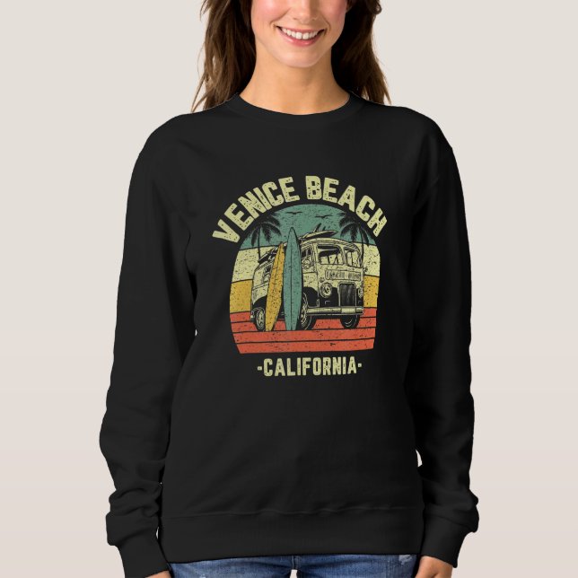 Sweatshirt Venice Beach Retro Surfing Van California Surfer (Devant)