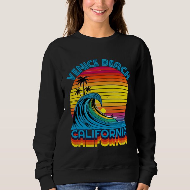 Sweatshirt Venice Beach Retro Throwback Surf & Beach Souvenir (Devant)