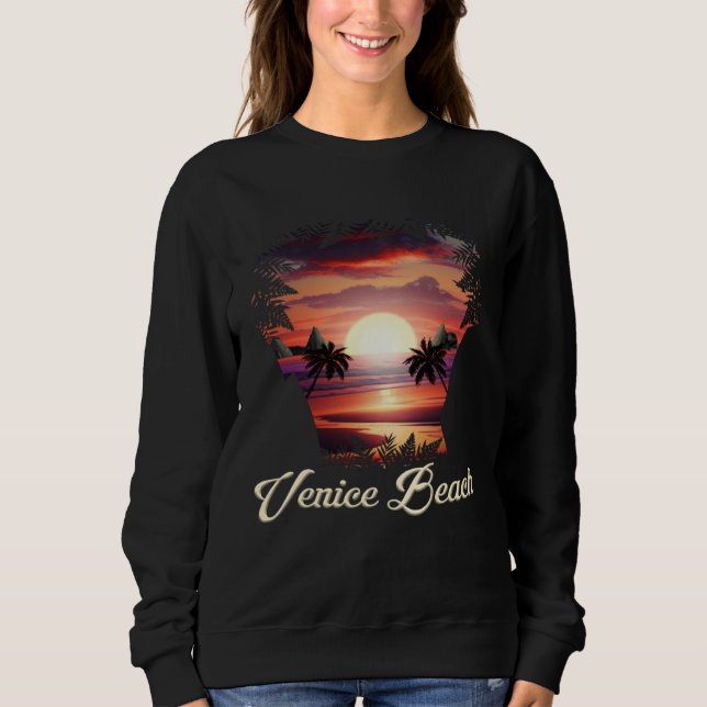 Sweatshirt Venice Beach Vibrant Sunset Los Angeles California (Devant)