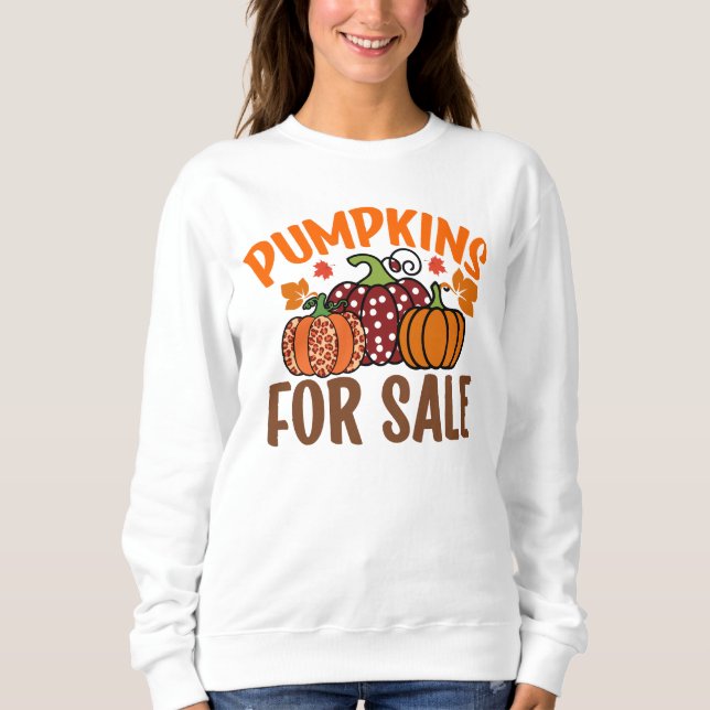 Sweatshirt Vente de citrouilles saisonnières d'automne (Devant)