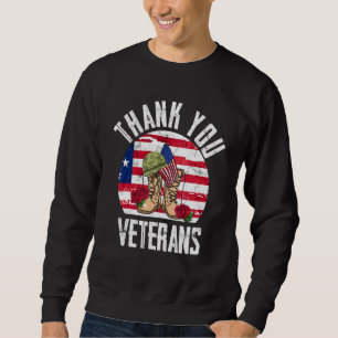 Sweatshirt Ventilateur à fleurs pour vétérans du Merci rétro