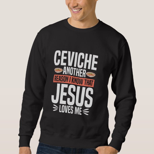 Sweatshirt Ventilateur péruvien de la Ceviche Plat de cuisine (Devant)