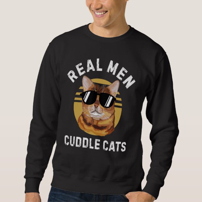 Sweatshirt Véritable Homme Cuddle Bengale Chat Papa Chat Port (Devant)