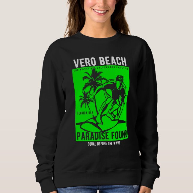 Sweatshirt Vero Beach Florida Retro Style Souvenir  1 (Devant)