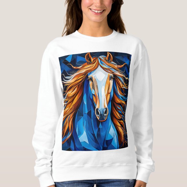 Sweatshirt Verre coloré cheval (Devant)