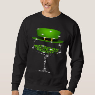Sweatshirt Verre Shamrock Jour de la Saint Patrick Pour Femme