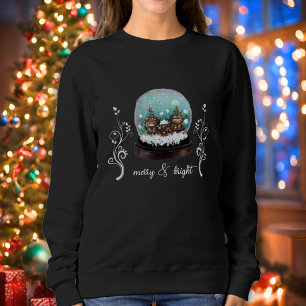 Sweatshirt Verre Snowball Village d'hiver Noël brillant